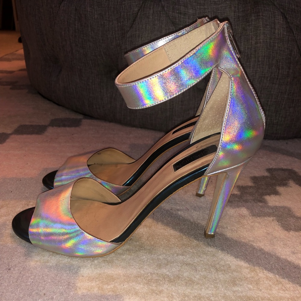 Topshop Holographic Silver Heels